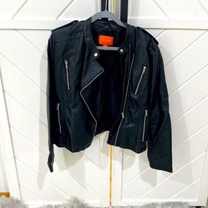 Black faux leather jacket